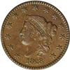 Image 1 : 1828 1C Large Narrow Date AU58 NGC. N-5, R.2. NDS c, l 1828[1C] Large Narrow Date. N-5, R.2. AU58 NG