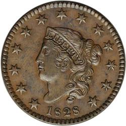 1828 1C Small Wide Date MS62 Brown NGC. N-10, R.1. The 1828[1C] Small Wide Date. N-10, R.1. MS62 Bro