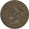 Image 1 : 1829 1C Large Letters XF45 NGC. N-6, R.1. The L in LIB 1829[1C] Large Letters. N-6, R.1. XF45 NGC. V