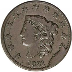 1831 1C Large Letters. N-12, R.1--Improperly Cleaned-- 1831[1C] Large Letters. N-12, R.1--Improperly