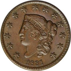 1831 1C Large Letters--Reverse Scratched--NCS. UNC Det 1831[1C] Large Letters. N-14, High R.4--Rever