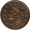 Image 1 : 1833 1C AU55 NGC. N-3, R.1. Brown but appears to have 1833[1C] N-3, R.1. AU55 NGC. XF45 EAC.