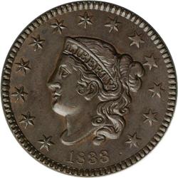 1833 1C --Improperly Cleaned--NGC. Unc Details. N-6, R. 1833[1C]N-6, R.1--Improperly Cleaned--NCS. U