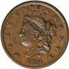 Image 1 : 1834 1C Small 8, Large Stars, Medium Letters AU58 NGC. 1834[1C] Small 8, Large Stars, Medium Letters