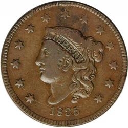 1835 1C N-4, High R.4. Small 8 and Stars. VF25 NGC. Fi 1835[1C] Small 8 and Stars. N-4, High R.4. VF