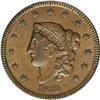 Image 1 : 1835 1C N-5, R.2. Small 8 and Stars. AU58 NGC. XF45 EA 1835[1C] Small 8 and Stars. N-5, R.2. AU58 NG