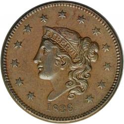 1836 1C AU58 NGC. N-3, R.1. Early Die State. This is t 1836[1C] N-3, R.1. AU58 NGC. AU50 EAC.