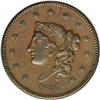 Image 1 : 1836 1C AU58 NGC. N-3, R.1. Early Die State. This is t 1836[1C] N-3, R.1. AU58 NGC. AU50 EAC.