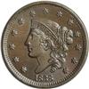 Image 1 : 1838 1C N-1, R.1. MS64 Brown NGC. MS60 EAC. Rim breaks 1838[1C] N-1, R.1. MS64 Brown NGC. MS60 EAC.