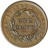 Image 2 : 1838 1C N-3, R.1. MS62 Brown NGC. AU50 EAC. A tiny ver 1838[1C] N-3, R.1. MS62 Brown NGC. AU50 EAC.