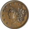 Image 1 : 1838 1C N-7, R.1. MS62 Brown NGC. AU50 EAC. An early d 1838[1C] N-7, R.1. MS62 Brown NGC. AU50 EAC.