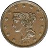 Image 1 : 1840 1C Small Date AU58 NGC. N-3, R.1. Chocolate-brown 1840[1C] Small Date. N-3, R.1. AU58 NGC. AU50