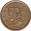 Image 1 : 1841 1C MS64 Brown NGC. N-3, R.2. A die crack ventures 1841[1C] N-3, R.2. MS64 Brown NGC. AU50 EAC.