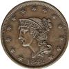 Image 1 : 1842 1C Large Date AU58 NGC. N-6, R.1. A deep-brown ne 1842[1C] Large Date. N-6, R.1. AU58 NGC. XF40