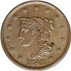 Image 1 : 1843 1C Petite Head, Small Letters MS64 Brown NGC. N-1 1843[1C] Petite Head, Small Letters. N-11, Lo