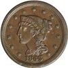 Image 1 : 1843 1C Mature Head, Large Letters MS62 Brown NGC. N-1 1843[1C] Mature Head, Large Letters. N-16, R.