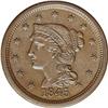 Image 1 : 1845 1C N-4, R.1. MS64 Brown NGC. AU50 EAC. Grellman s 1845[1C] N-4, R.1. MS64 Brown NGC. AU50 EAC.