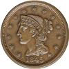 Image 1 : 1845 1C MS63 Brown NGC. N-12, R.3. Intermediate Die St 1845[1C] MS63 Brown NGC.