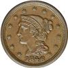 Image 1 : 1846 1C Small Date. N-4, R.1. MS62 Brown NGC. AU50 EAC 1846[1C] Small Date. N-4, R.1. MS62 Brown NGC
