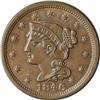 Image 1 : 1846 1C Small Date. N-8, R.1. MS64 Brown NGC. MS60 EAC 1846[1C] Small Date. N-8, R.1. MS64 Brown NGC
