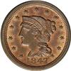 Image 1 : 1847 1C N-13, R.4. MS64 Brown NGC. MS63 EAC. Grellman 1847[1C] N-13, R.4. MS64 Brown NGC. MS63 EAC.