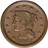 Image 1 : 1847 1C N-38, R.1. MS66 Brown NGC. MS60+ EAC. Grellman 1847[1C] N-38, R.1. MS66 Brown NGC. MS60+ EAC