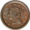 Image 1 : 1847 1C N-38, R.1. MS66 Brown NGC. MS63 EAC. Research 1847[1C] N-38, R.1. MS66 Brown NGC. MS63 EAC.