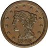 Image 1 : 1848 1C N-10, R.3. MS63 Brown NGC. AU50 EAC. Grellman 1848[1C] N-10, R.3. MS63 Brown NGC. AU50 EAC.