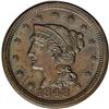 Image 1 : 1848 1C N-14, Low R.4. MS62 Brown NGC. AU58 EAC. Grell 1848[1C] N-14, Low R.4. MS62 Brown NGC. AU58 