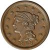 Image 1 : 1848 1C MS62 Brown NGC. N-22, R.1 The date is entered 1848[1C] N-22, R.1 MS62 Brown NGC. VF35 EAC.