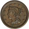Image 1 : 1848 1C MS61 Brown NGC. N-23a, High R.3. A scarcer var 1848[1C] N-23, High R.3. MS61 Brown NGC. AU50