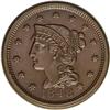 Image 1 : 1848 1C MS64 Brown NGC. N-25e, R.4. The M in AMERICA i 1848[1C] N-25, R.4. MS64 Brown NGC. MS60 EAC.