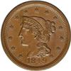 Image 1 : 1849 1C MS64 Brown NGC. N-4, R.1. Brown with smooth, g 1849[1C] N-4, R.1. MS64 Brown NGC. MS60 EAC.