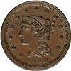 Image 1 : 1849 1C N-23, R.3. MS63 Brown NGC. AU50 EAC. Grellman 1849[1C] N-23, R.3. MS63 Brown NGC. AU50 EAC.
