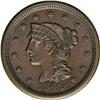 Image 1 : 1849 1C N-27, High R.4. MS62 Brown NGC. AU55 EAC. Grel 1849[1C] N-27, High R.4. MS62 Brown NGC. AU55