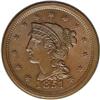 Image 1 : 1851 1C N-6, R.1. MS65 Brown NGC. MS60 EAC. Grellman s 1851[1C] N-6, R.1. MS65 Brown NGC. MS60 EAC.