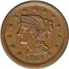 Image 1 : 1851 1C MS62 Brown NGC. N-11,12, R.1. Brown with smoot 1851[1C] N-11, 12, R.1. MS62 Brown NGC. AU50 