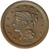 Image 1 : 1852 1C MS65 Brown NGC. N-18, R.3. Brown with smooth, 1852[1C] N-18, R.3. MS65 Brown NGC. AU58 EAC.