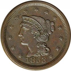 1853 1C --Environmental Damage--NCS. Unc Details. N-10, 1853[1C] N-10, R.1--Environmental Damage--NC