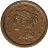 Image 1 : 1853 1C MS62 Brown NGC. N-11, Low R.2. Brown with smoo 1853[1C] N-11, Low R.2. MS62 Brown NGC. AU50 