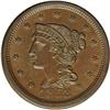 Image 1 : 1853 1C N-16, R.1. MS63 Brown NGC. AU55 EAC. Grellman 1853[1C] N-16, R.1. MS63 Brown NGC. AU55 EAC.