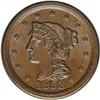 Image 1 : 1853 1C N-28, R.4. MS64 Brown NGC. AU58 EAC. Grellman 1853[1C] N-28, R.4. MS64 Brown NGC. AU58 EAC.