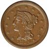 Image 1 : 1854 1C MS62 Brown NGC. N-2, R.1. Brown with smooth, g 1854[1C] N-2, R.1. MS62 Brown NGC. XF40 EAC.