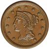 Image 1 : 1854 1C MS64 Brown NGC. N-3, R.1. Brown with smooth, g 1854[1C] N-3, R.1. MS64 Brown NGC. AU50 EAC.