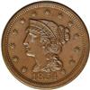 Image 1 : 1854 1C MS64 Brown NGC. N-6, R.1. Brown with smooth, g 1854[1C] N-6, R.1. MS64 Brown NGC. AU58 EAC.