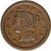 Image 1 : 1854 1C XF45 NGC. N-12, R.2. Brown with smooth, glossy 1854[1C] N-12, R.2. XF45 NGC. VF30 EAC.