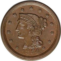 1854 1C N-23, R.2--Reverse Damage--NCS. AU Details. AU 1854[1C] N-23, R.2--Reverse Damage--NCS. AU D