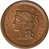 Image 1 : 1855 1C Upright 5s. N-3, R.1. MS64 Brown NGC. MS60+ EA 1855[1C] Upright 5s. N-3, R.1. MS64 Brown NGC