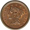Image 1 : 1855 1C Knob on Ear. N-9, R.1. MS66 Brown NGC. MS63 EA 1855[1C] Knob on Ear. N-9, R.1. MS66 Brown NG