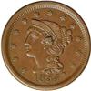 Image 1 : 1855 1C Knob on Ear. N-9, R.1. MS62 Brown NGC. AU50 EA 1855[1C] Knob on Ear. N-9, R.1. MS62 Brown NG